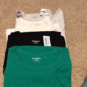 Old Navy Tall Women’s Short Sleeve Tees - Green, Black, White, Gray
